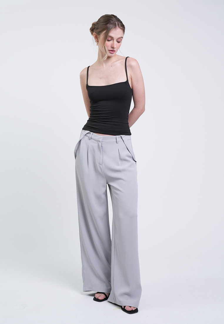 Marcelle Wide-Leg Pleated Pants