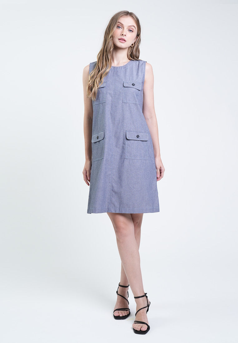 Lara Pocket-Detail Shift Dress