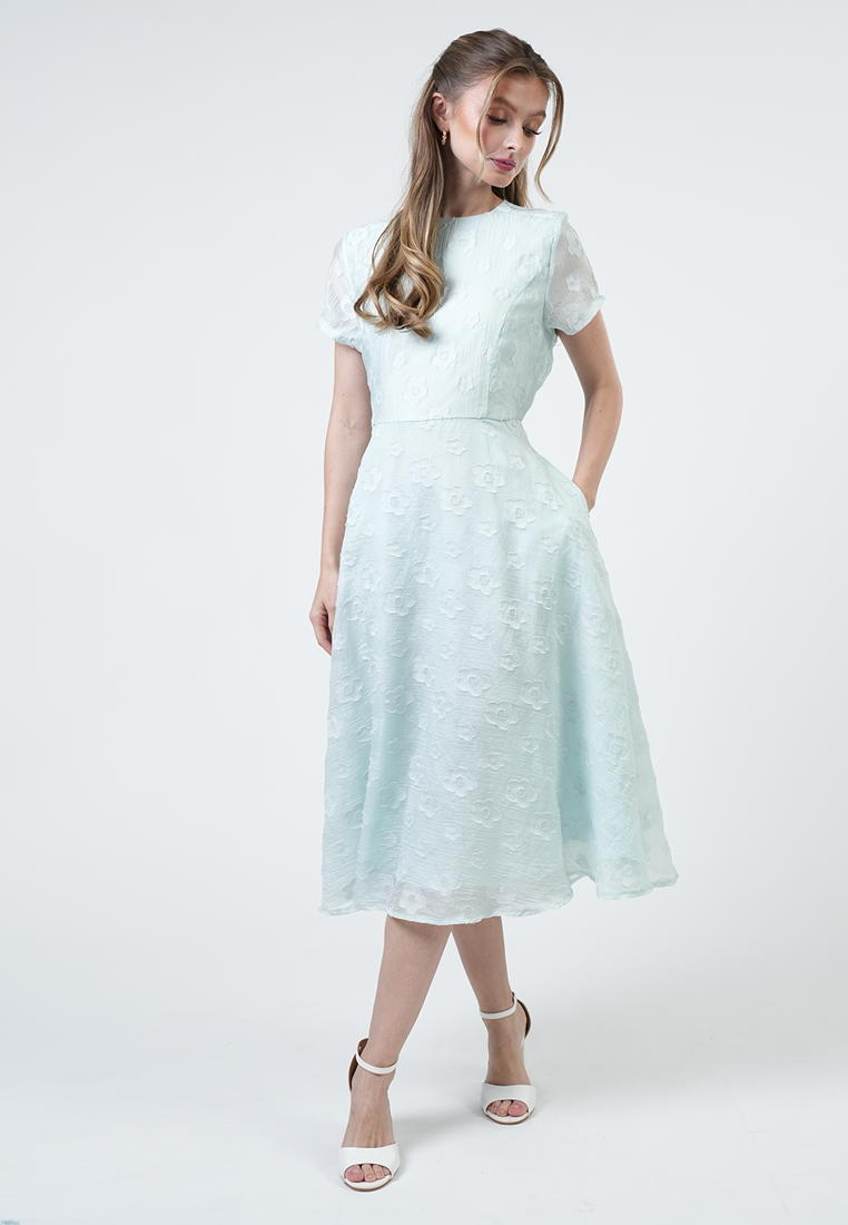 Hailey Burn-Out Floral Midi Dress