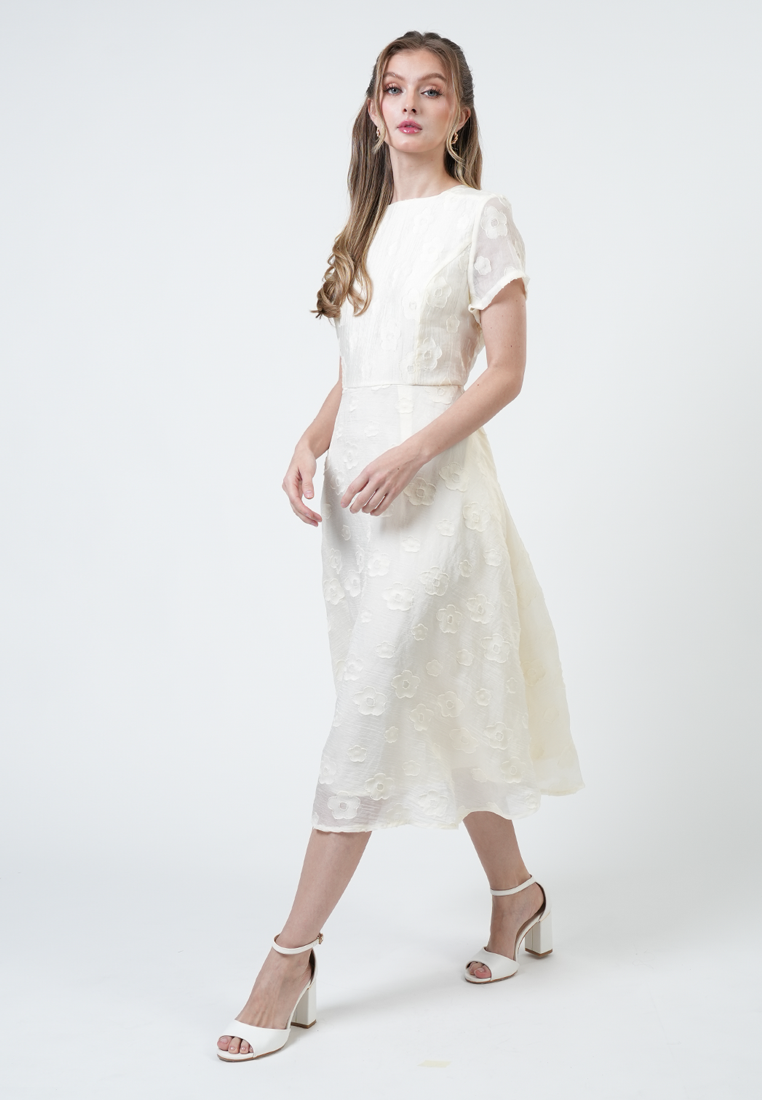 Hailey Burn-Out Floral Midi Dress