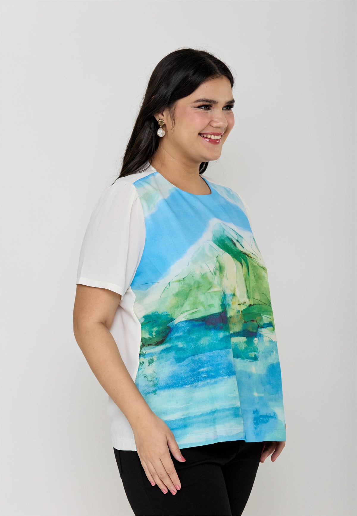 Milly Plus Size Sofiana Abstract Print Top