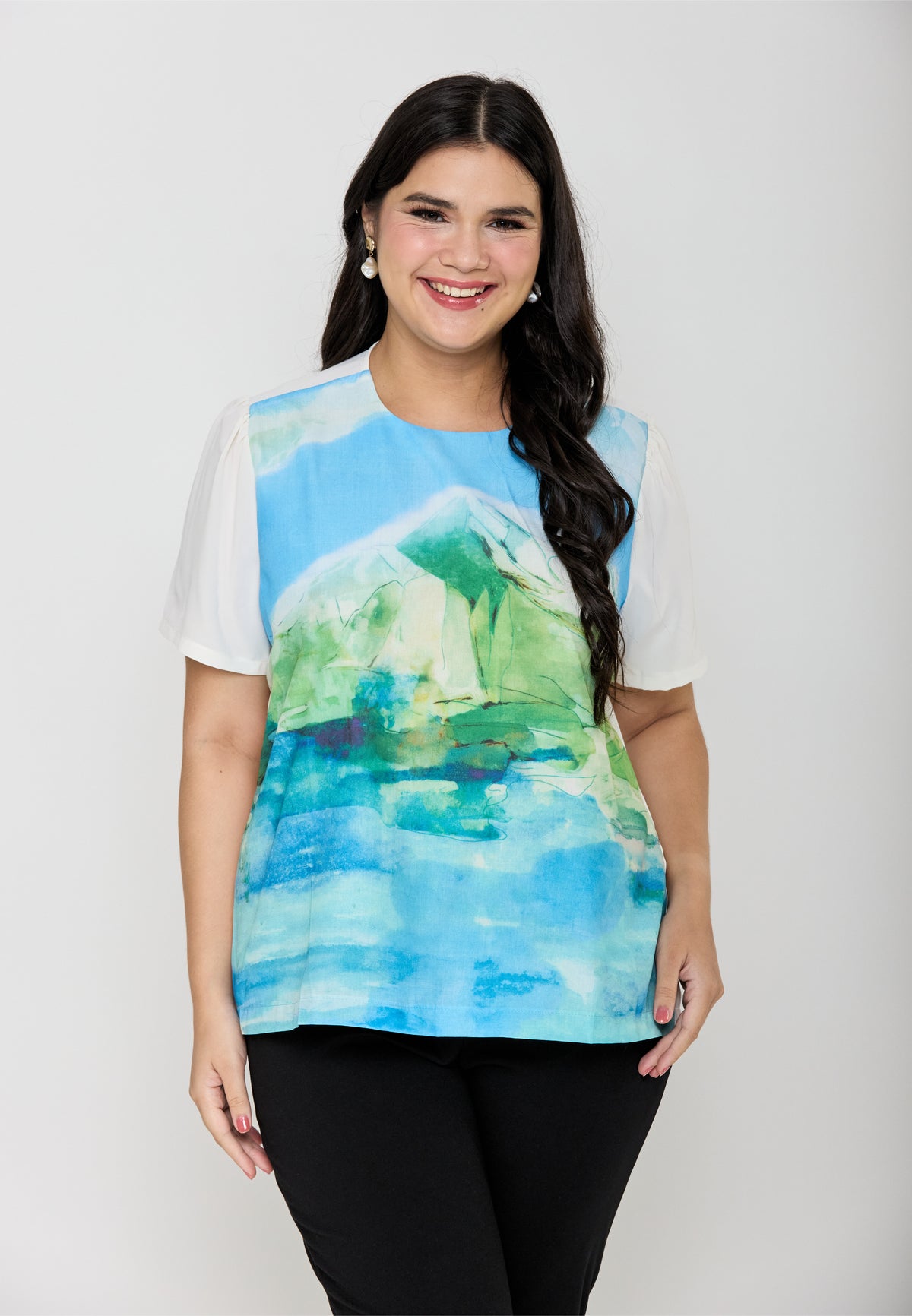 Milly Plus Size Sofiana Abstract Print Top