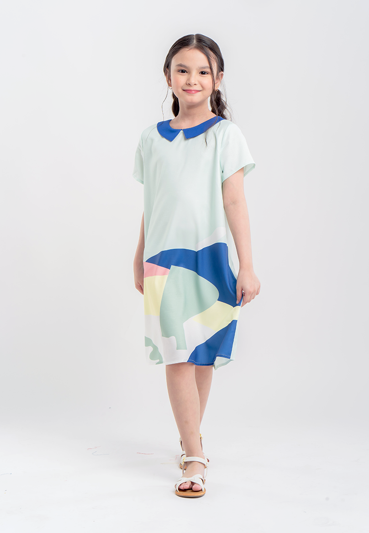 Treehouse Kids Tianna Collared Dress in Graphic Print