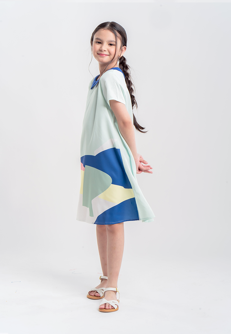 Treehouse Kids Tianna Collared Dress in Graphic Print