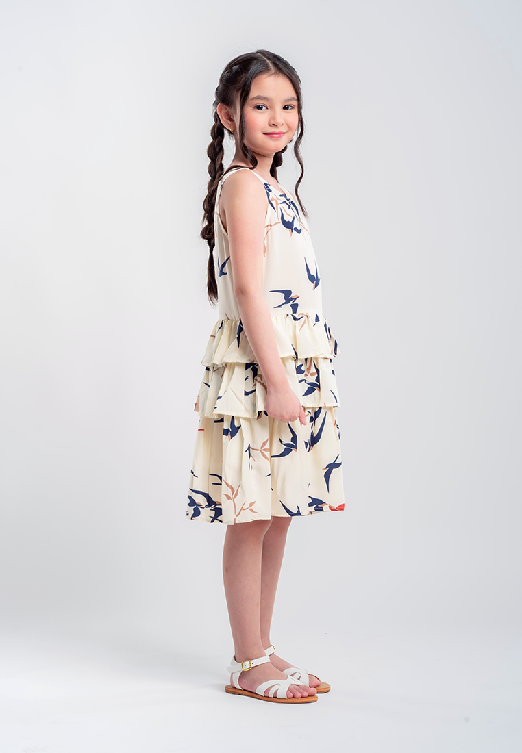 Treehouse Kids Lilo Tiered Dress in Bird Print