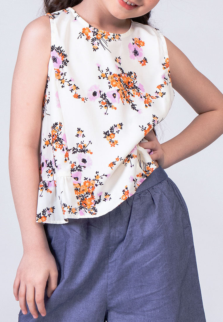 Treehouse Kids Heather Sleeveless Top in Floral Print
