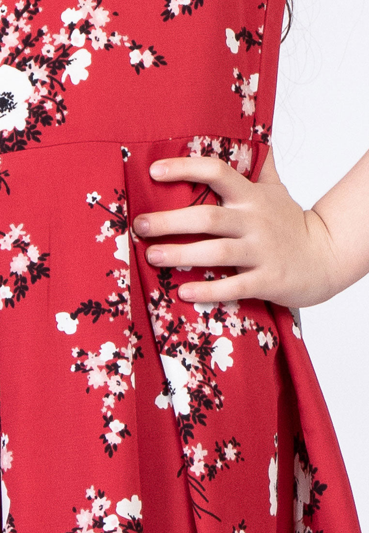 Treehouse Kids Paisley Floral Dress with Box Pleats Detail