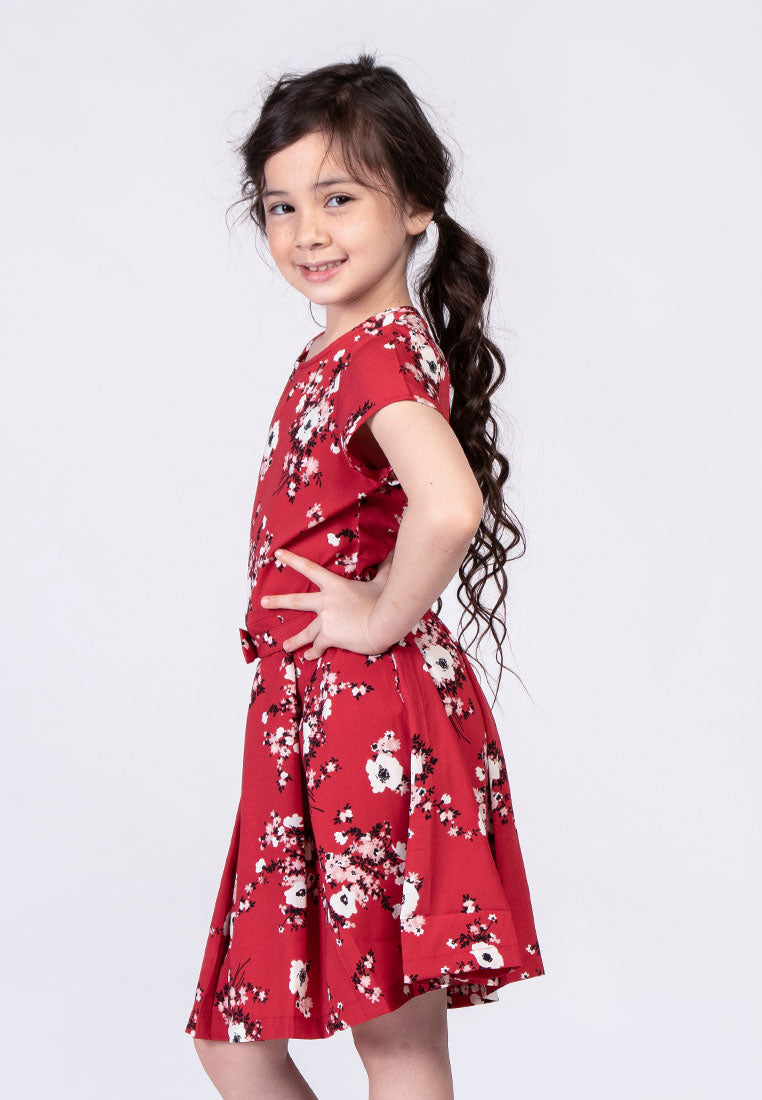 Treehouse Kids Paisley Floral Dress with Box Pleats Detail