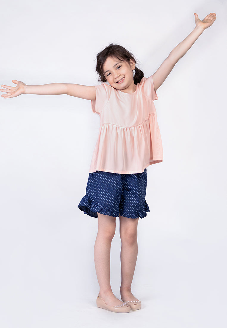 Treehouse Kids Aliya Gartered Shorts with Ruffles